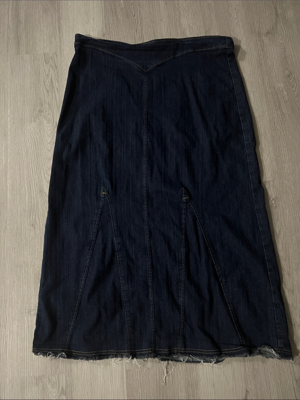 Dark Blue Denim Maxi Skirt - Unbranded